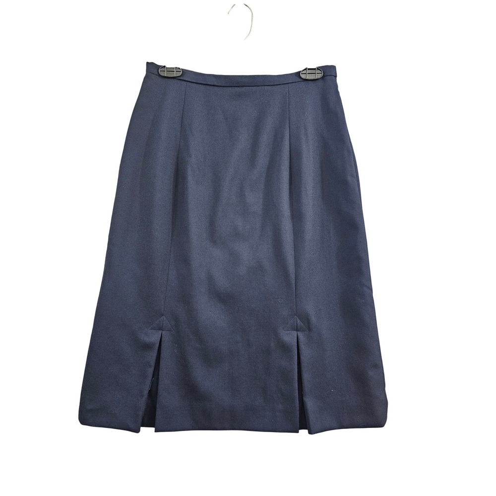Pendleton Pencil Skirt Womens 10 Petite Navy Blue 100% Virgin Wool Made in USA